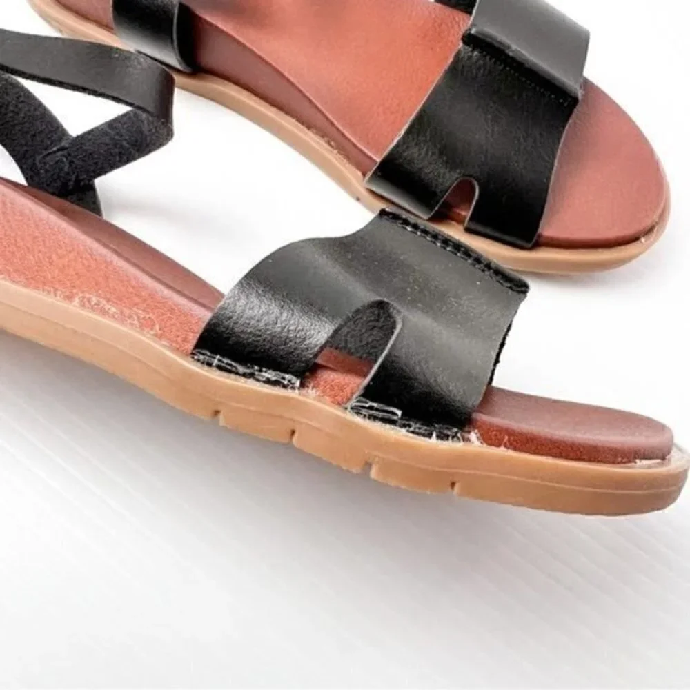 MIA sandal womens size 8 Olina vegan leather black adjustable ankle strap